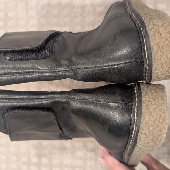 Eric Michael Helen Mid Height Black Leather Boots - Women sz 8.5 - Picture 7 of 11